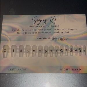 Long Coffin Press-On Nails Sizing Kit